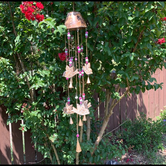 Wooden Sparrow Birds & Glass Beads Wind Chime - Picture 12 of 14